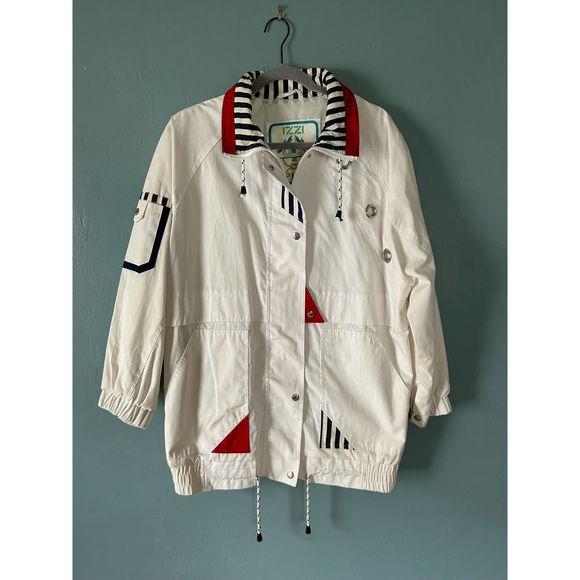 Izzy Spirit women's zipper & snap lined white nautical jacket size medium - Picture 5 of 6